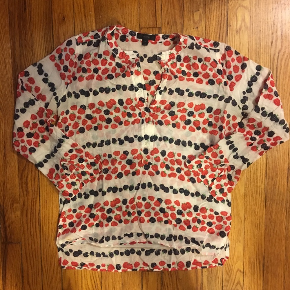 JCrew Lightweight Button Down Fruit Print- 4